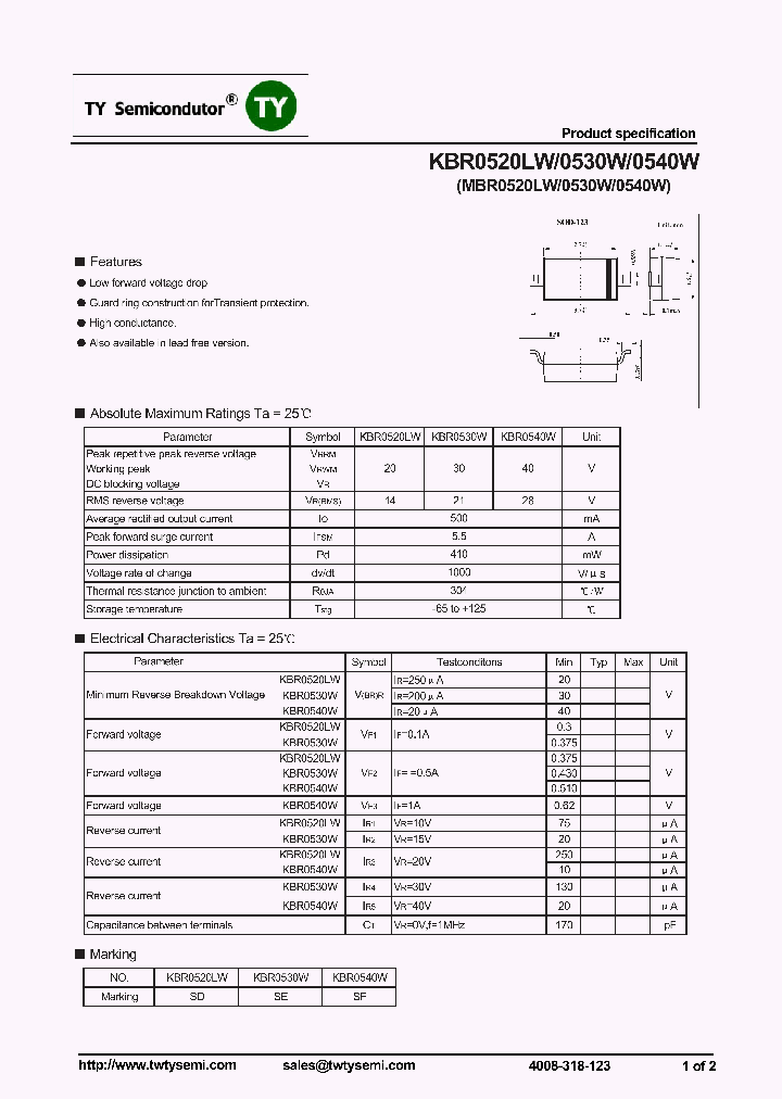 MBR0540W_8190759.PDF Datasheet