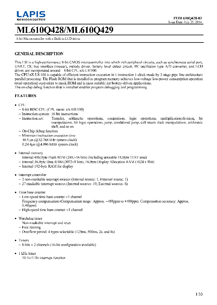 ML610Q429_8192322.PDF Datasheet