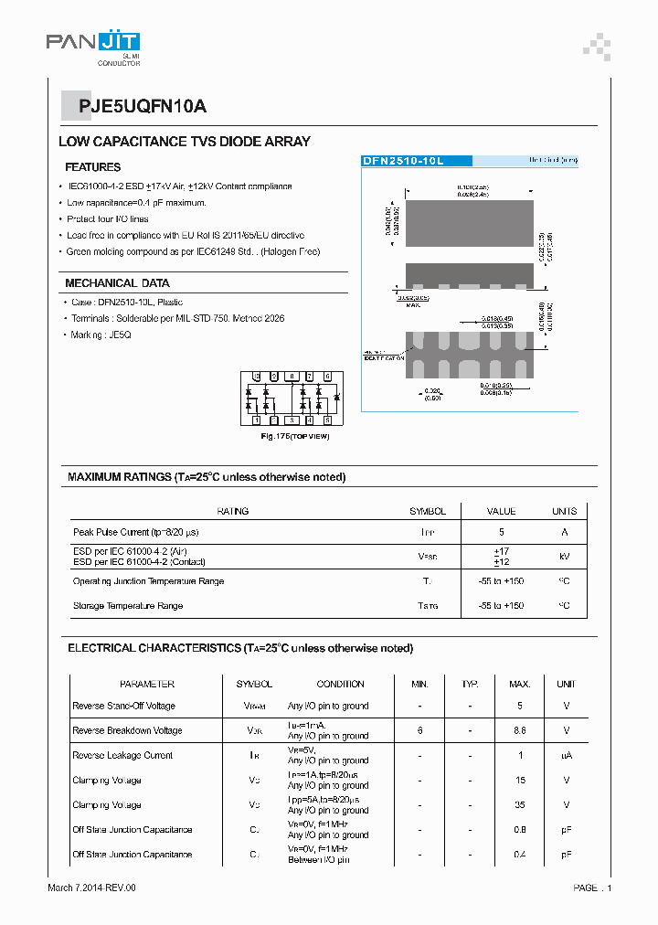 PJE5UQFN10A_8192787.PDF Datasheet