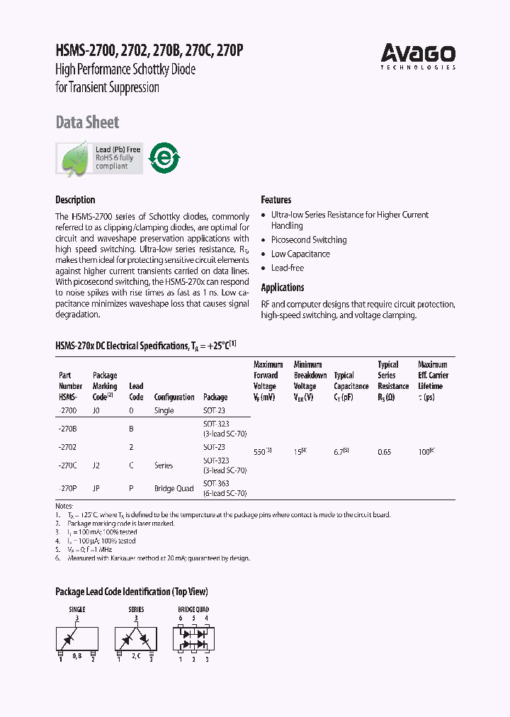 HSMS-270P_8193414.PDF Datasheet