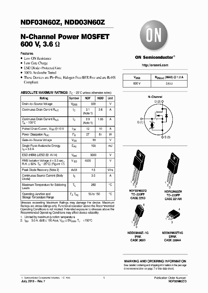 NDD03N60Z_8193622.PDF Datasheet