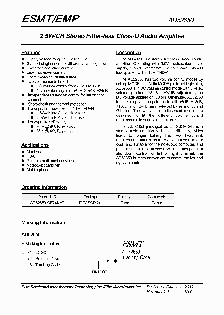 AD52650-QE24NAT_7830606.PDF Datasheet