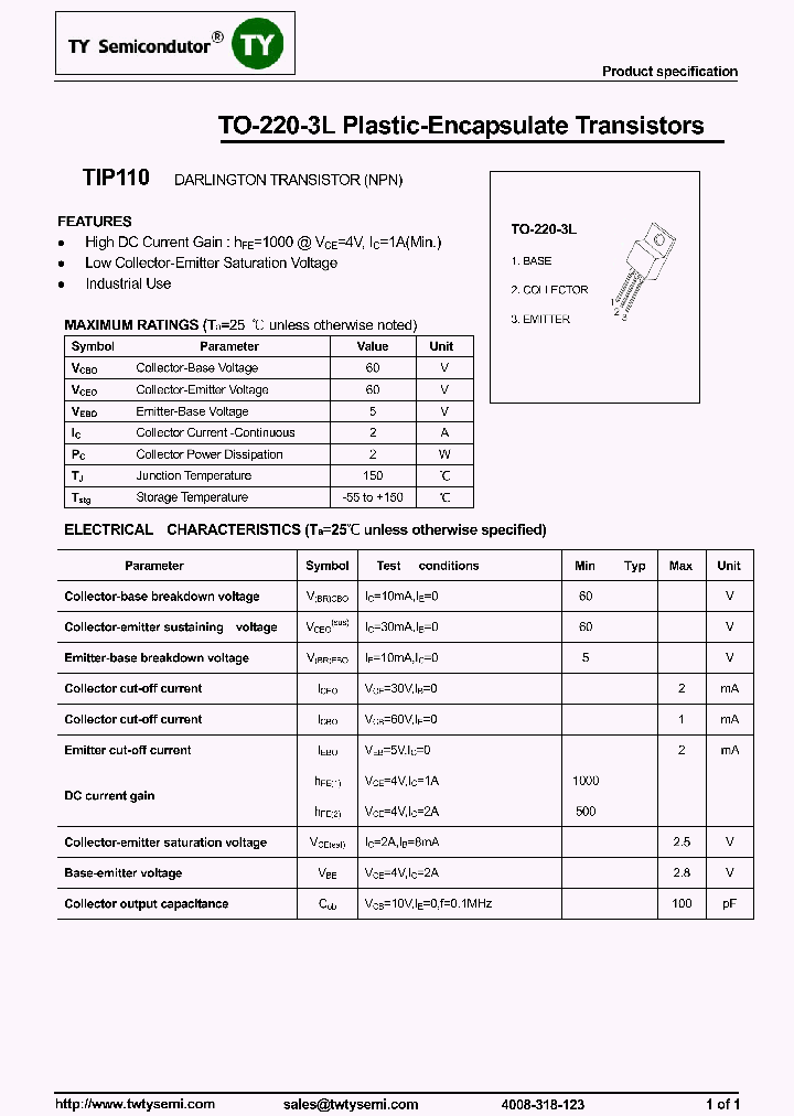 TIP110_8194650.PDF Datasheet