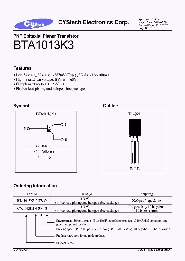 BTA1013K3_7830434.PDF Datasheet