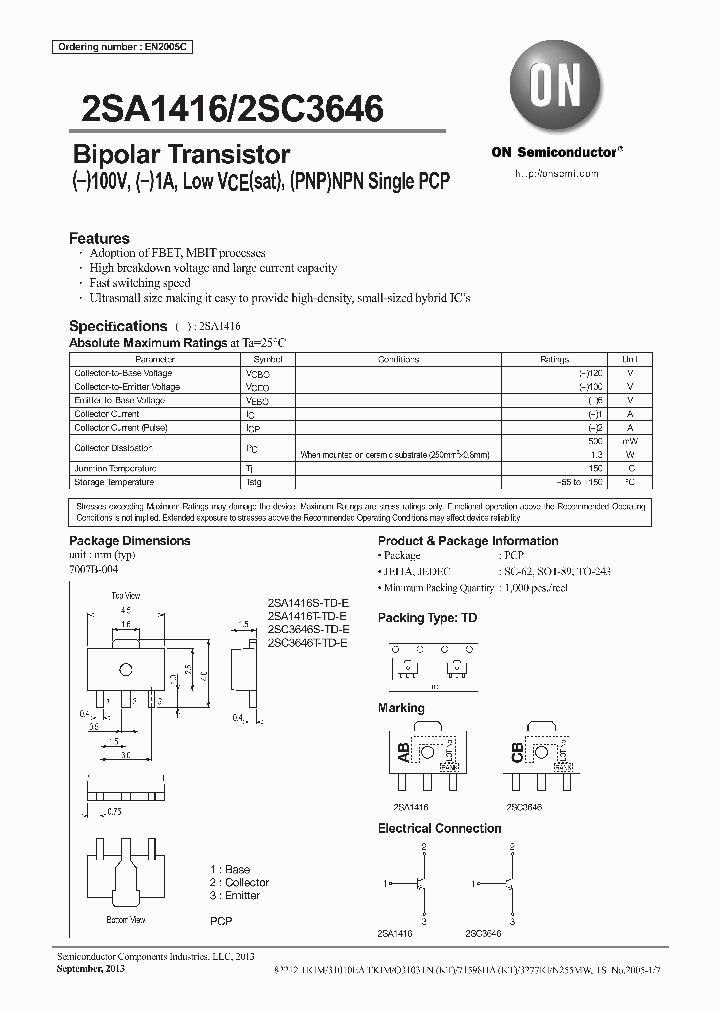 2SC3646T-TD-E_8197785.PDF Datasheet