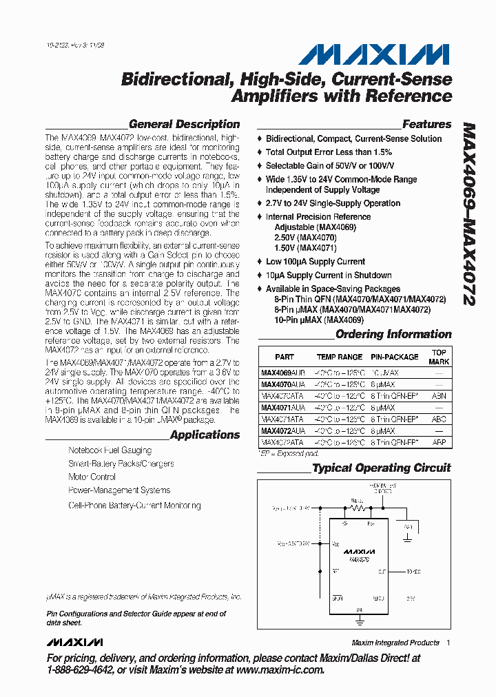 MAX4072ATA_8198074.PDF Datasheet