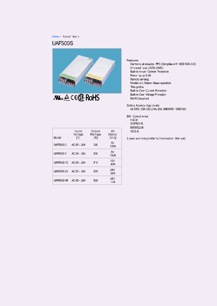 UAF500S-48_8200096.PDF Datasheet