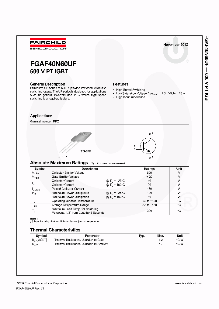 FGAF40N60UFTU_8200225.PDF Datasheet