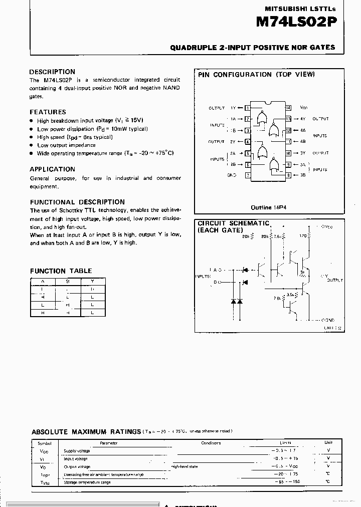 M74LS02P_7830942.PDF Datasheet