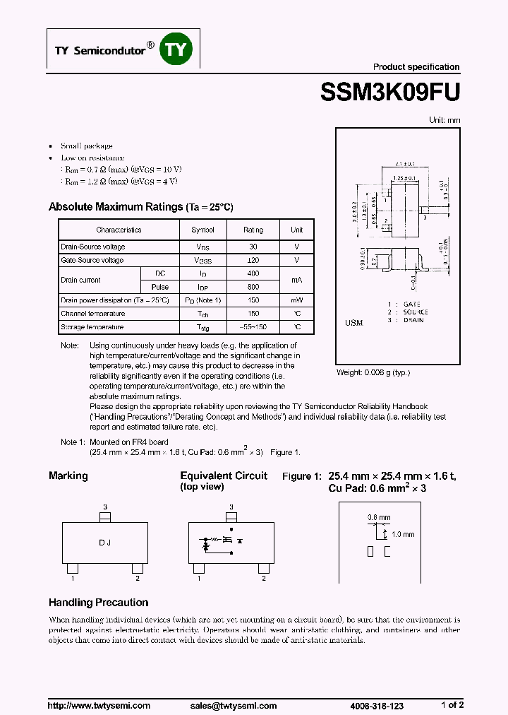 SSM3K09FU_8200563.PDF Datasheet