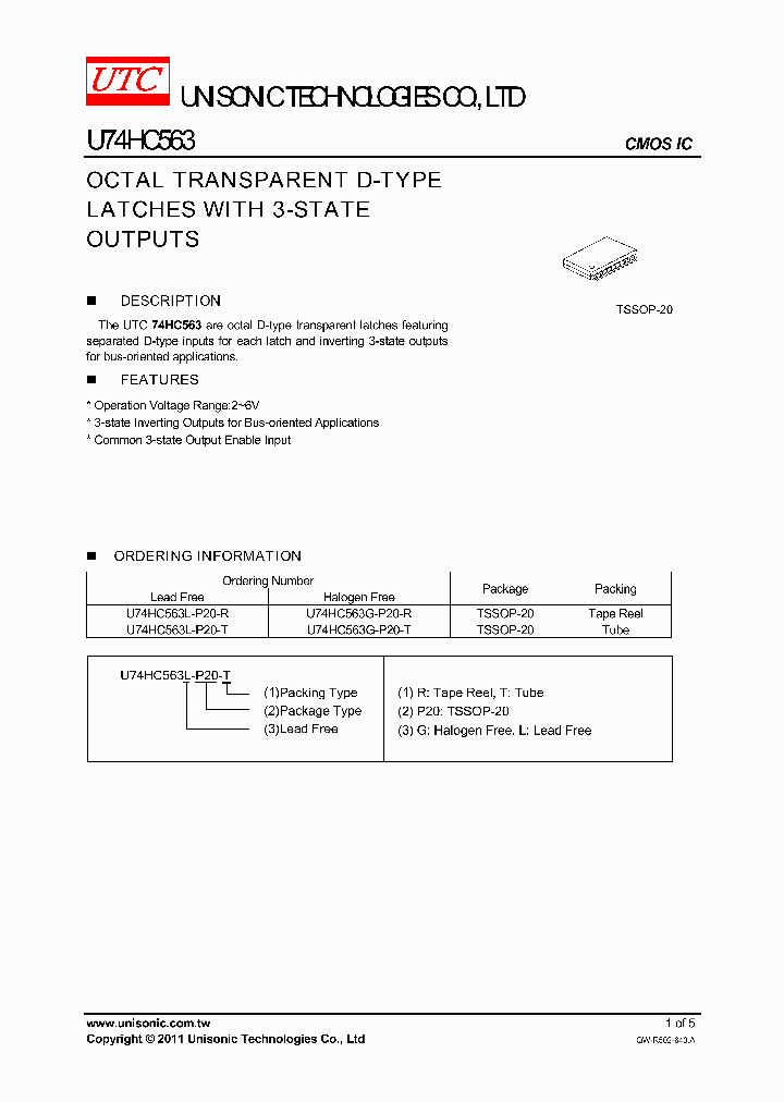 U74HC563G-P20-R_8201199.PDF Datasheet