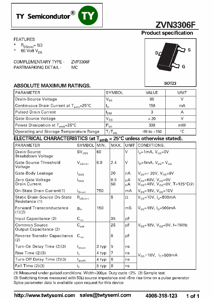 ZVN3306FTA_8201876.PDF Datasheet