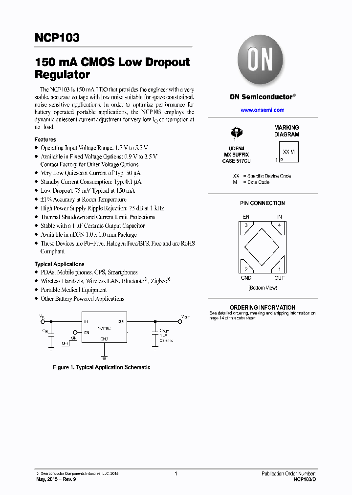 NCP103AMX300TCG_8204947.PDF Datasheet