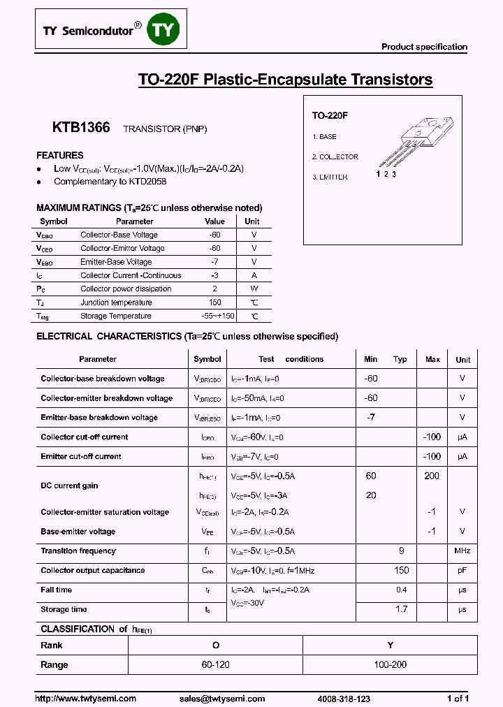 KTB1366_8205100.PDF Datasheet