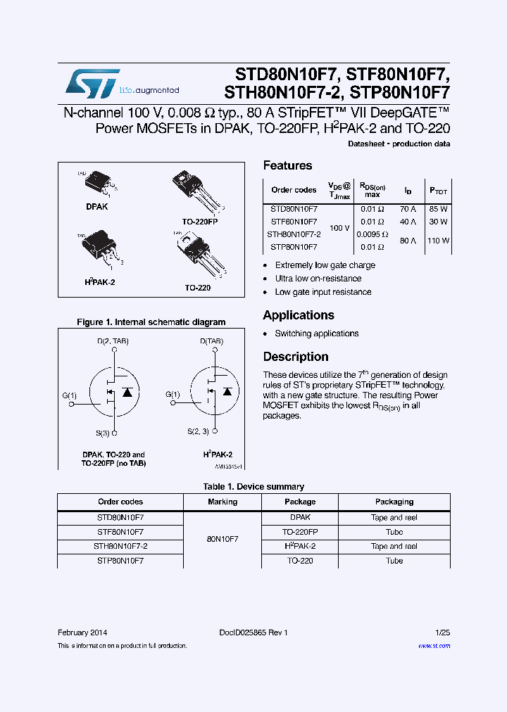 STH80N10F7-2_8205729.PDF Datasheet