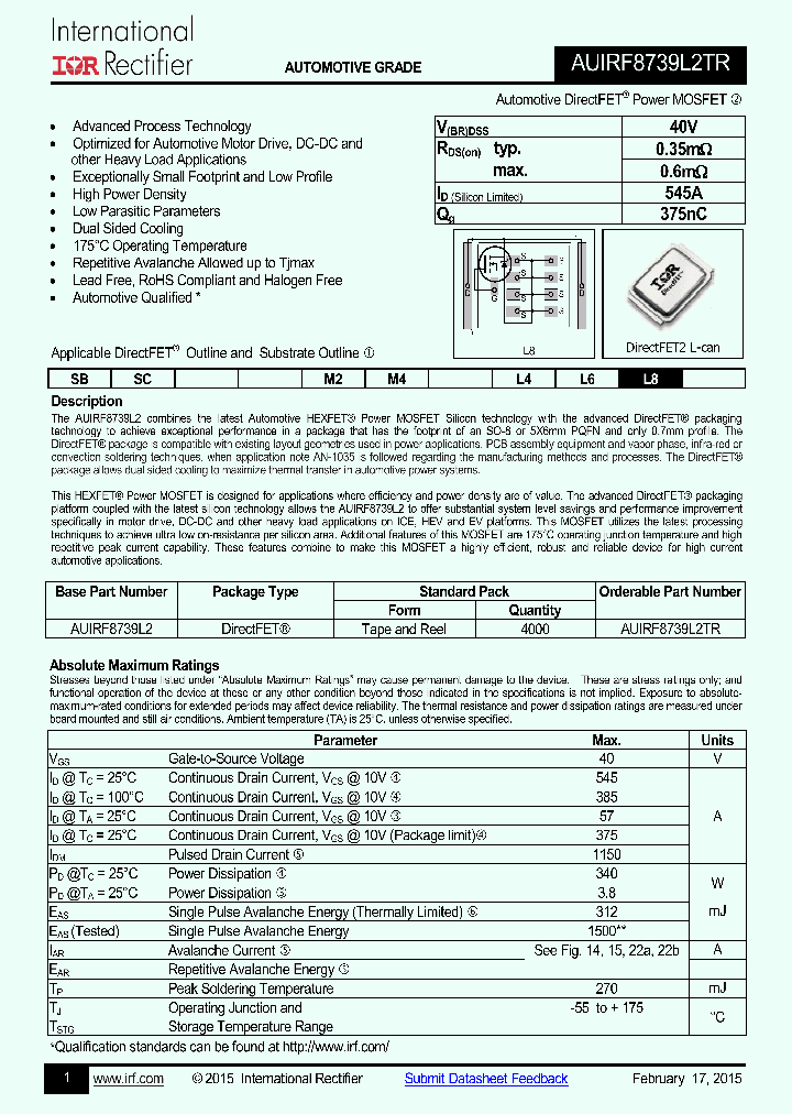 AUIRF8739L2_8206820.PDF Datasheet