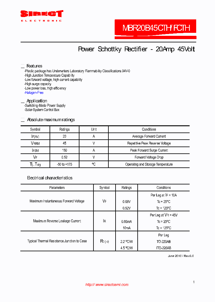 MBR20B45CTH_8207509.PDF Datasheet
