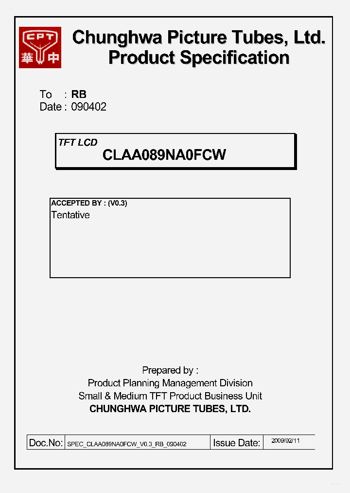 CLAA089NA0FCW_7832061.PDF Datasheet