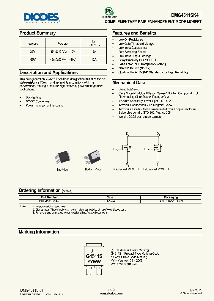DMG4511SK4-15_8207799.PDF Datasheet