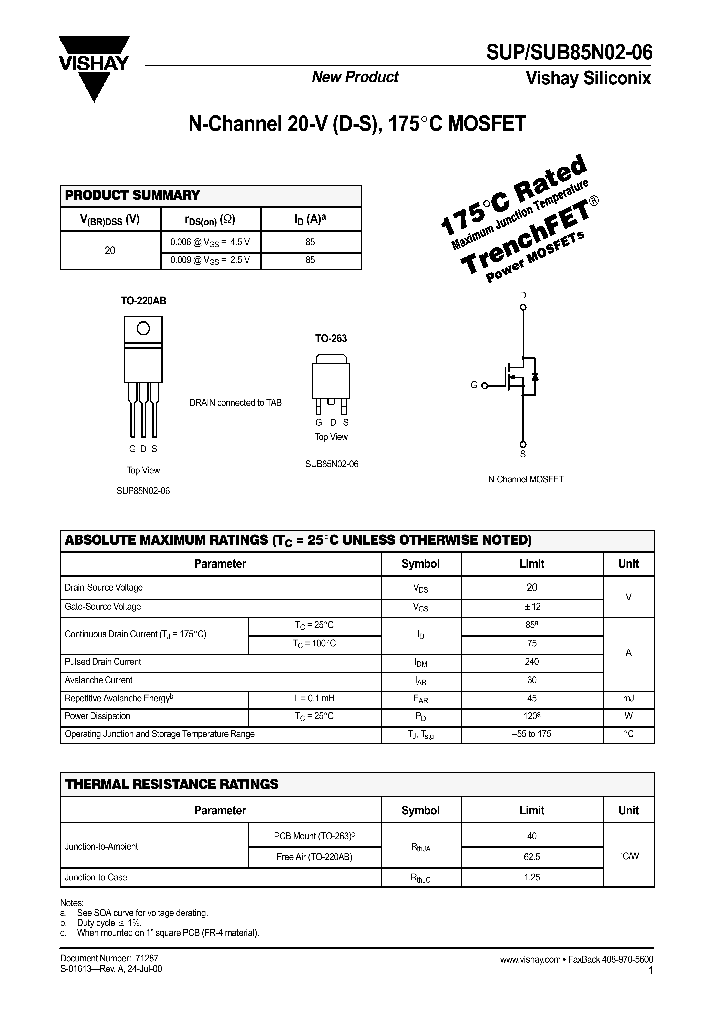 SUB85N02-06_8208809.PDF Datasheet