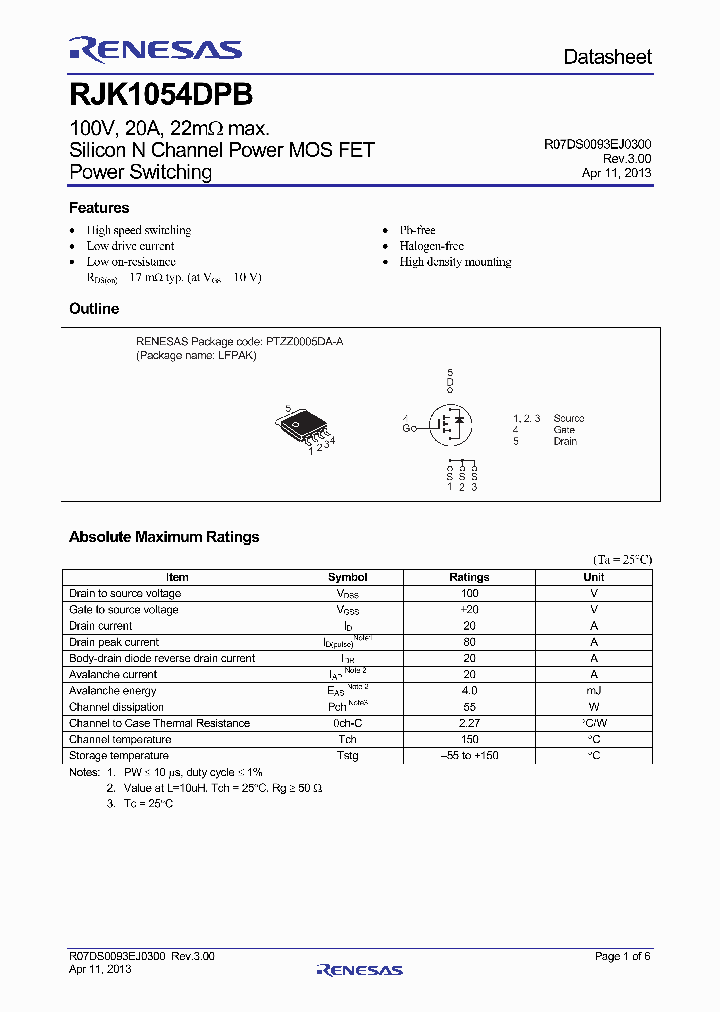 RJK1054DPB-00-J5_8208935.PDF Datasheet