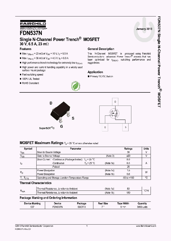 FDN537N_8209829.PDF Datasheet