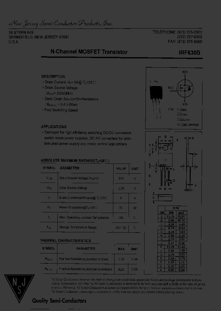 IRF630B_8209652.PDF Datasheet