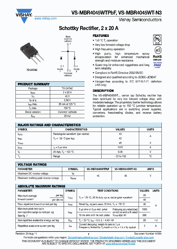 VS-MBR4045WT-N3_8211022.PDF Datasheet