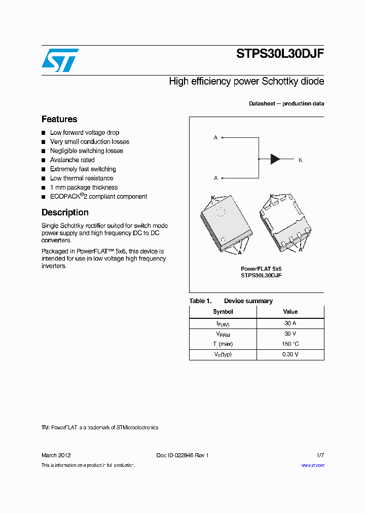 STPS30L30DJF-TR_8211401.PDF Datasheet