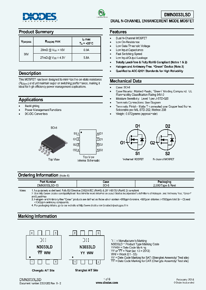 DMN3033LSD-15_8211877.PDF Datasheet
