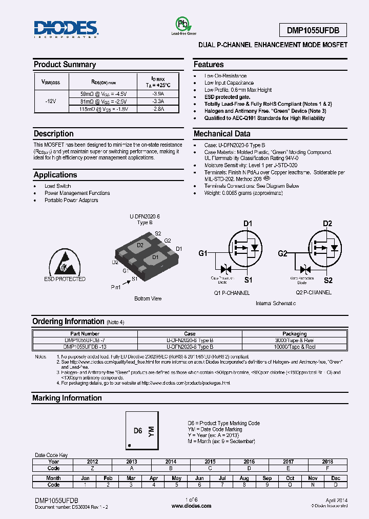 DMP1055UFDB-7_8213796.PDF Datasheet