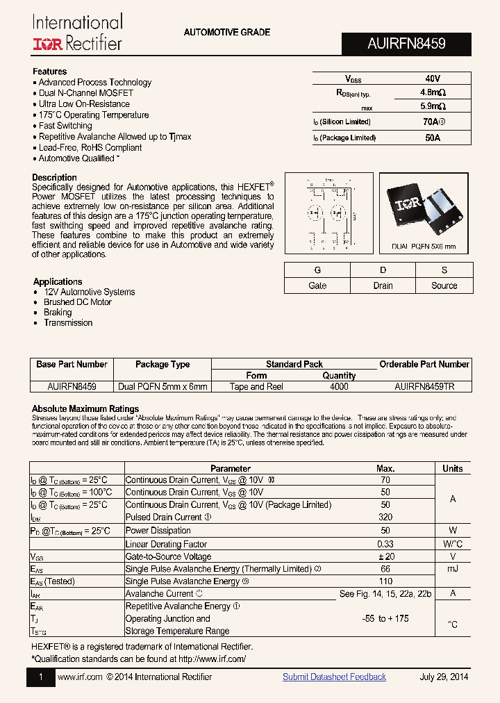 AUIRFN8459TR_7837140.PDF Datasheet