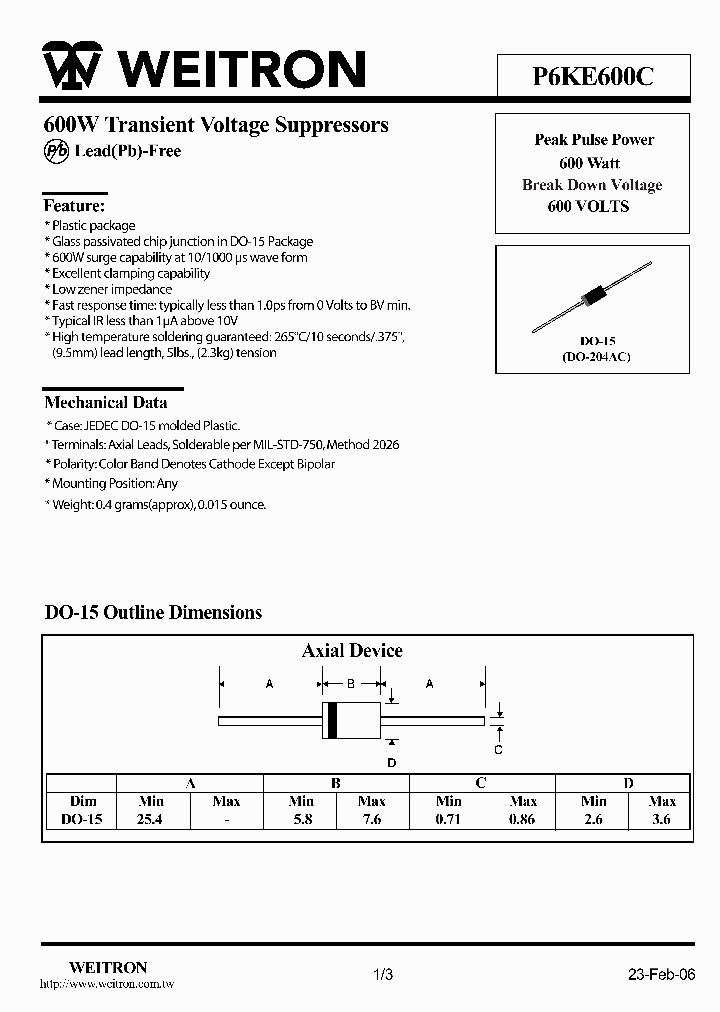 P6KE600C_8215126.PDF Datasheet