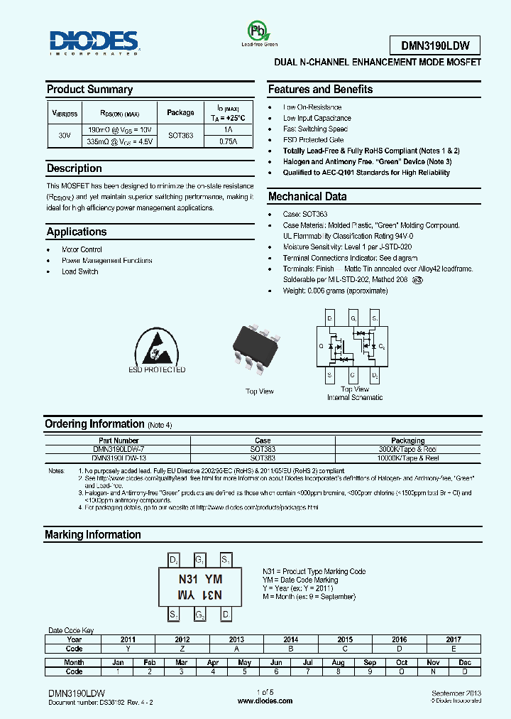 DMN3190LDW-15_8215519.PDF Datasheet