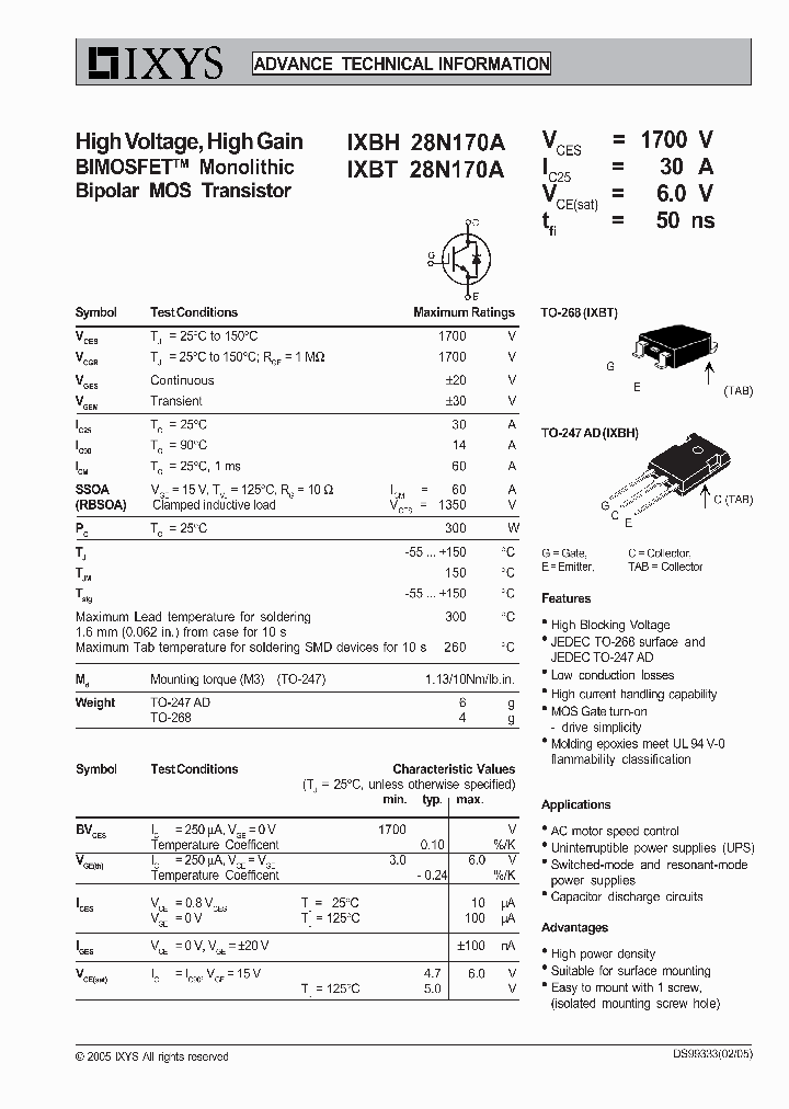 IXBH28N170A_8215580.PDF Datasheet