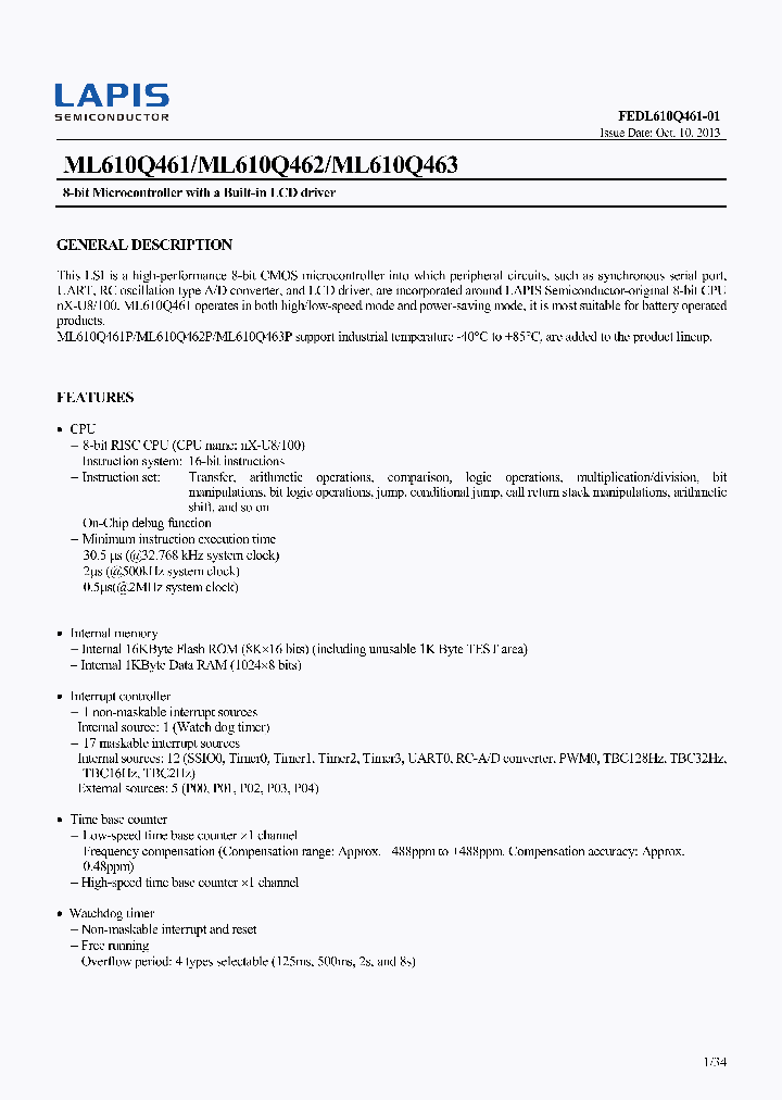 ML610Q461_8215647.PDF Datasheet