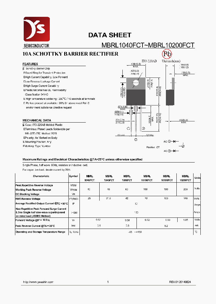 MBRL1040FCT_8215799.PDF Datasheet