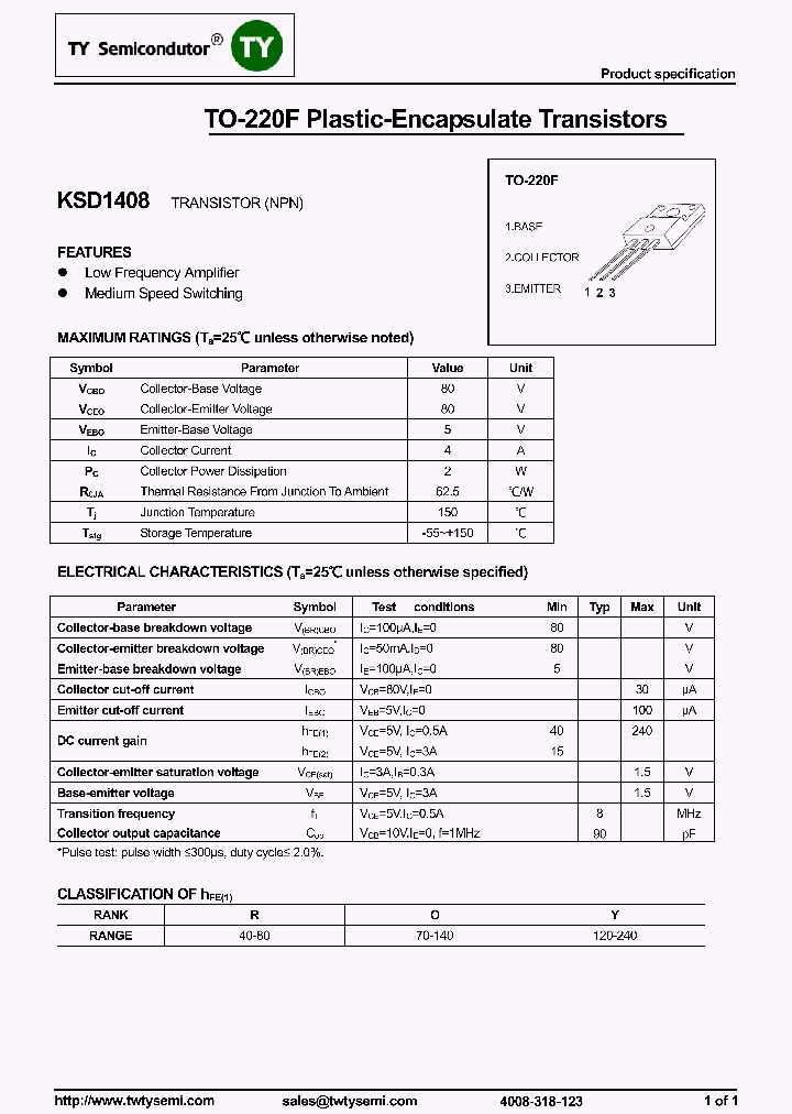 KSD1408_8216687.PDF Datasheet