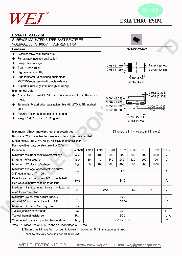 ES1M_8216833.PDF Datasheet