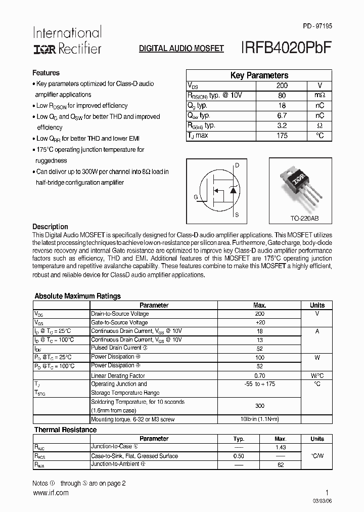 IRFB4020PBF-15_8217174.PDF Datasheet