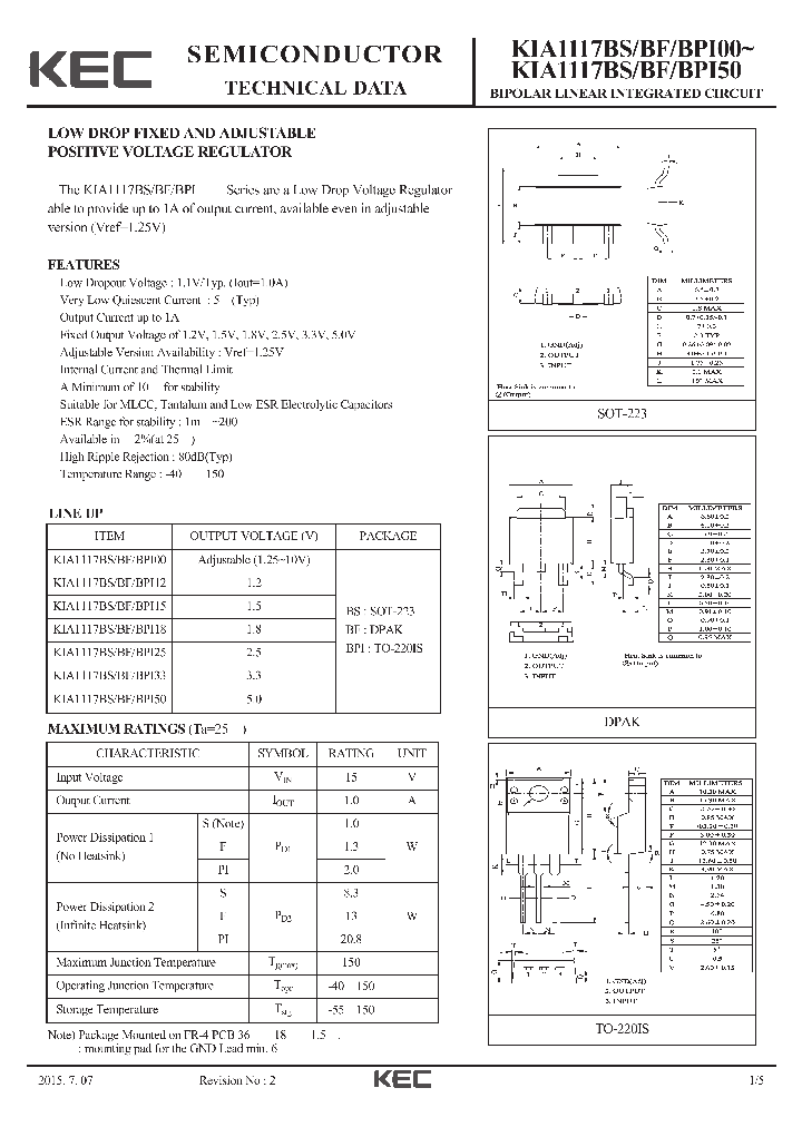 KIA1117BPI25_8218771.PDF Datasheet