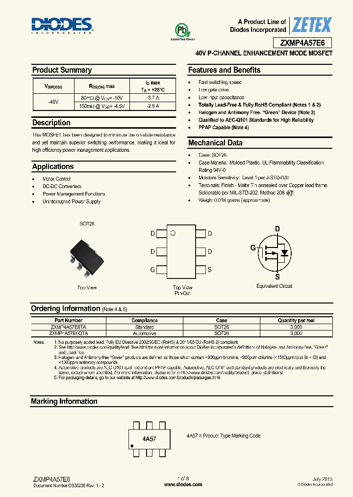 ZXMP4A57E6_8219098.PDF Datasheet