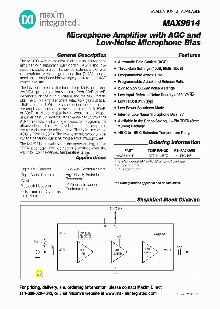 MAX9814ETD-T_8219417.PDF Datasheet