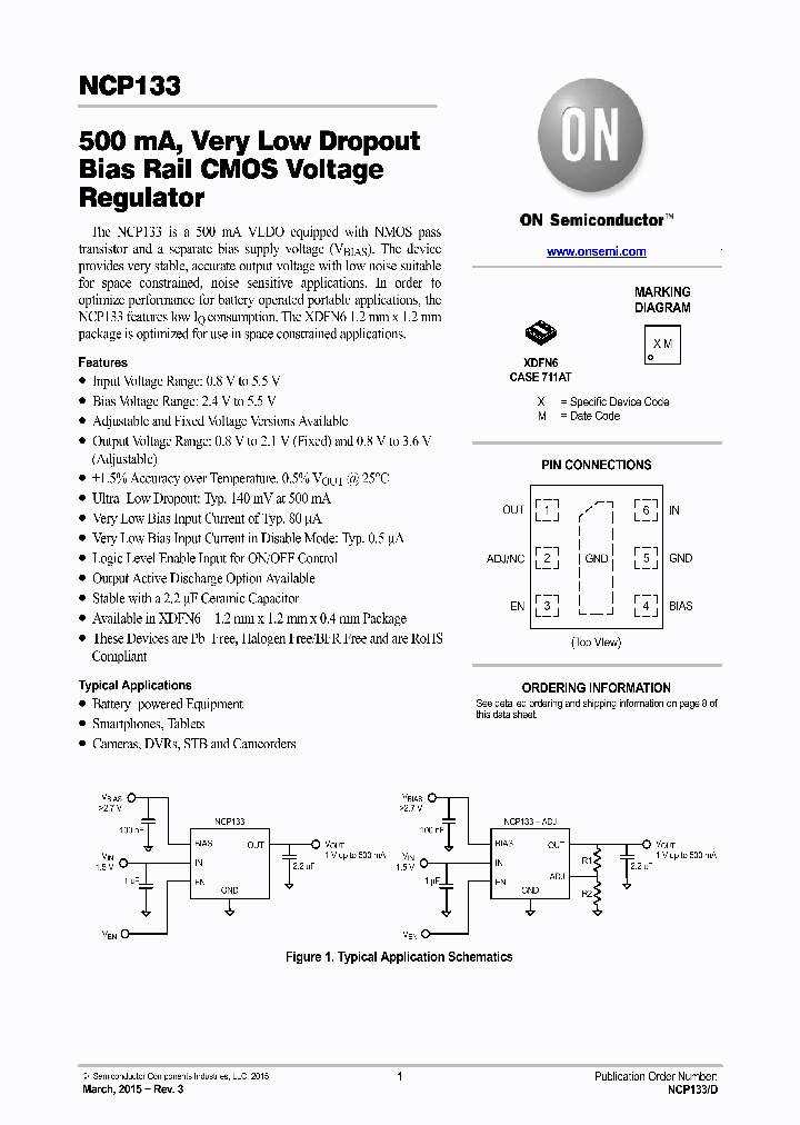 NCP133AMX110TCG_8219502.PDF Datasheet