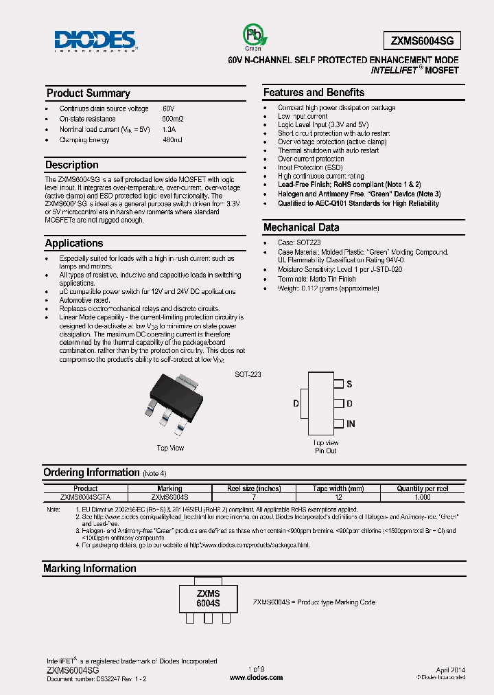 ZXMS6004SGTA_8219997.PDF Datasheet