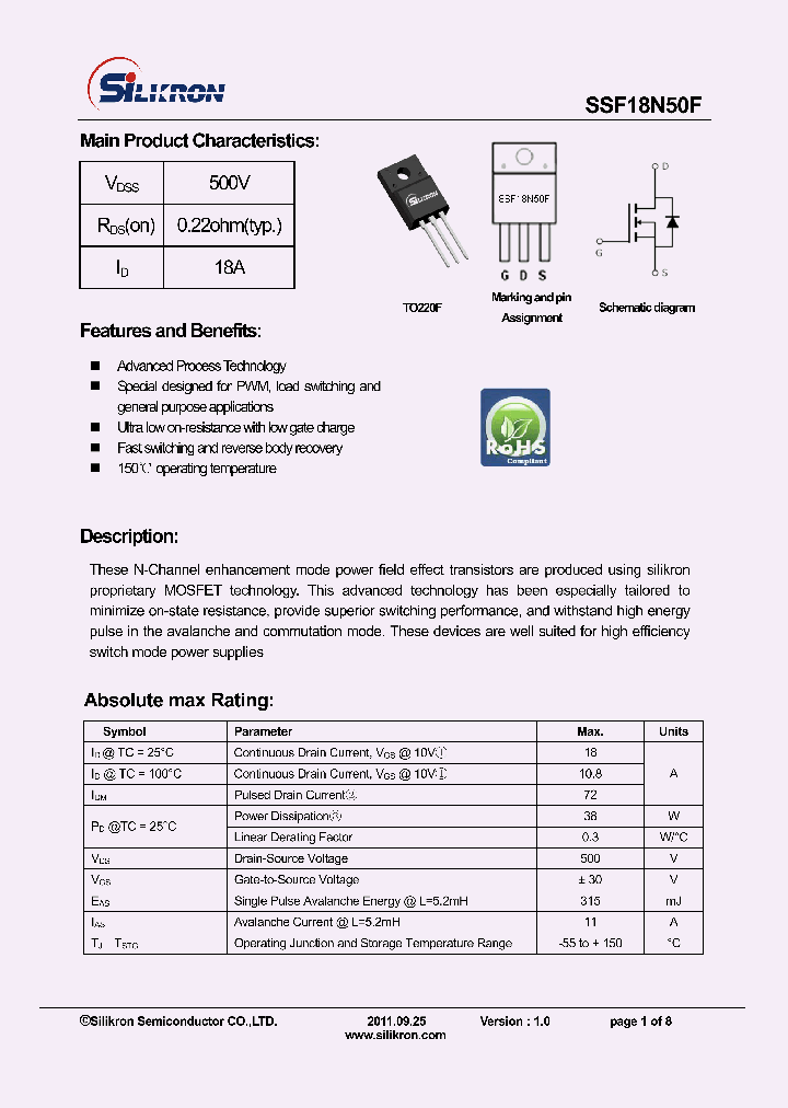 SSF18N50F_8219872.PDF Datasheet