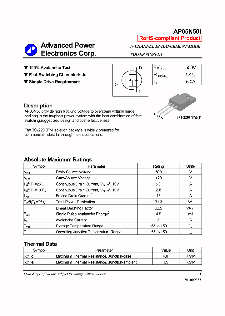 AP05N50I-10_8220605.PDF Datasheet