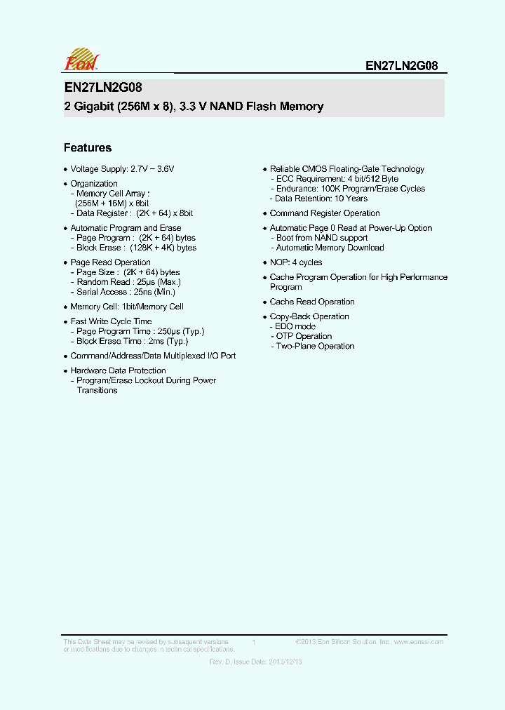 EN27LN2G08_8220713.PDF Datasheet