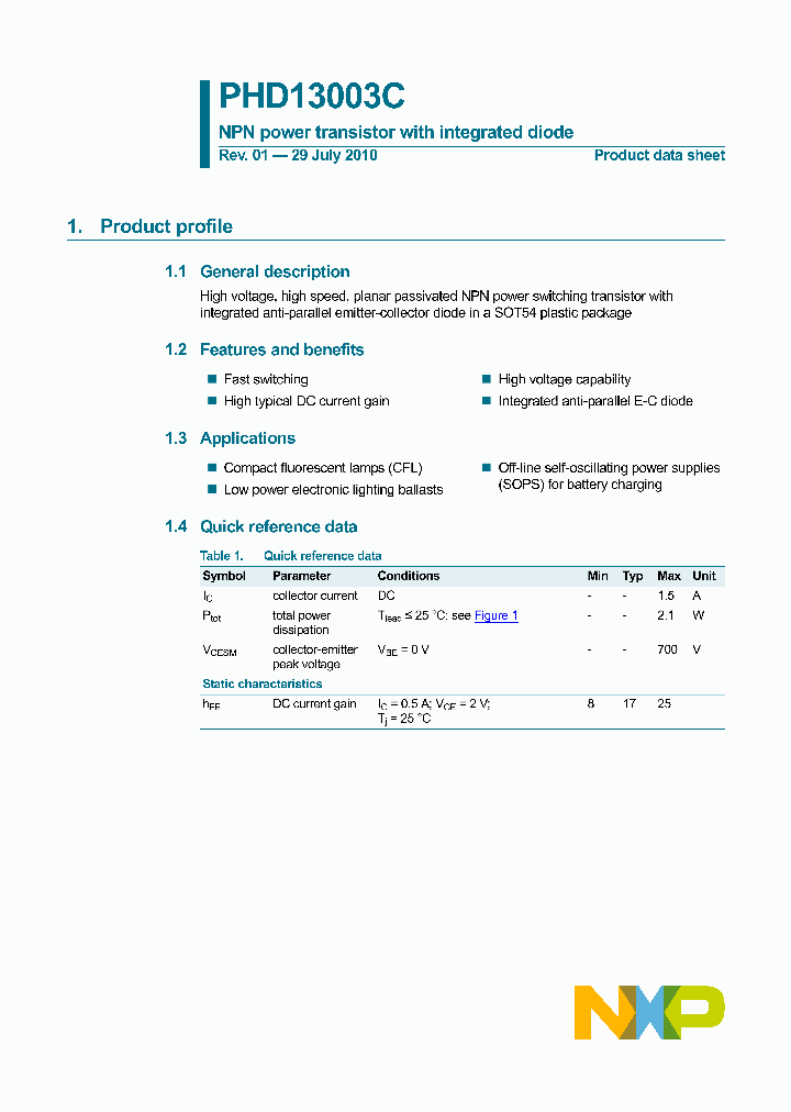 PHD13003C-15_8220925.PDF Datasheet