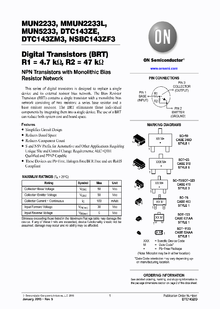 NSVMMUN2233LT3G_8221037.PDF Datasheet